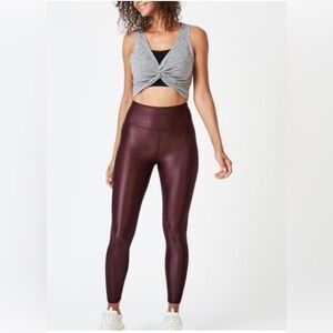 Sweaty Betty Hi Shine 7/8 Leggings Black Cherry